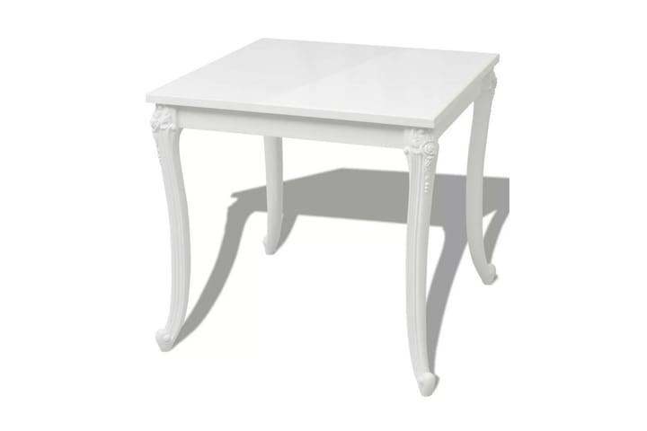 Ruokapöytä 80x80x76 cm Korkeakiilto Valkoinen - Valkoinen - Ruokapöydät & keittiön pöydät