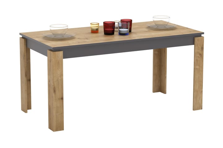 Ruokapöytä Dumö 160 cm - Ruskea/Harmaa - Ruokapöydät & keittiön pöydät