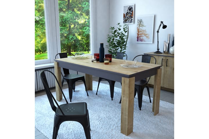Ruokapöytä Dumö 160 cm - Ruskea/Harmaa - Ruokapöydät & keittiön pöydät