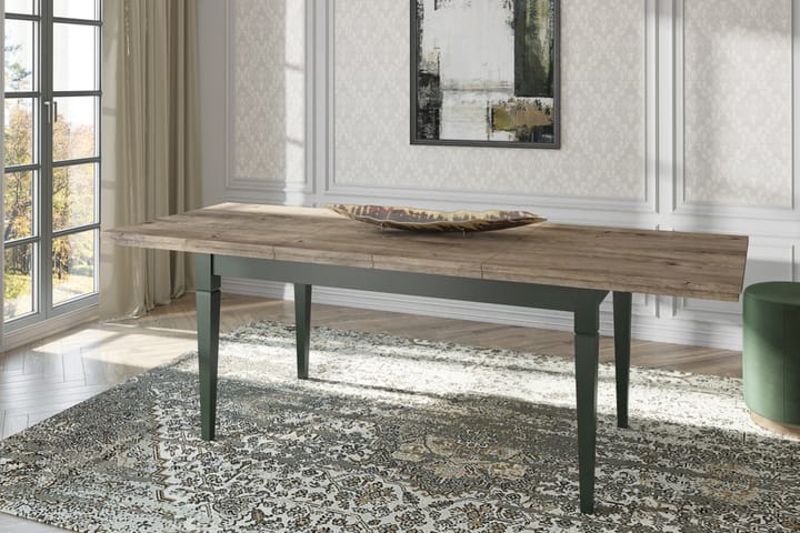 Ruokapöytä Getafez Jatkettava 160 cm - Khaki/Luonnonväri - Ruokapöydät & keittiön pöydät