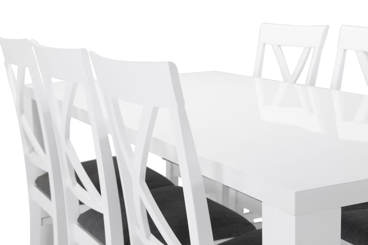 Ruokapöytä Jack 180 cm - Valkoinen/Musta - Ruokapöydät & keittiön pöydät
