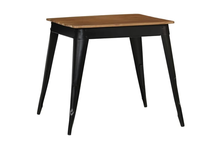 Ruokapöytä kiinteä akaasiapuu ja teräs 75x75x76 cm - Ruskea - Ruokapöydät & keittiön pöydät