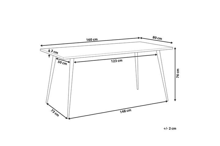 Ruokapöytä Lolenco 160 cm - Harmaa/Musta - Ruokapöydät & keittiön pöydät