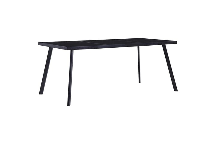 Ruokapöytä musta 160x80x75 cm karkaistu lasi - Musta - Ruokapöydät & keittiön pöydät