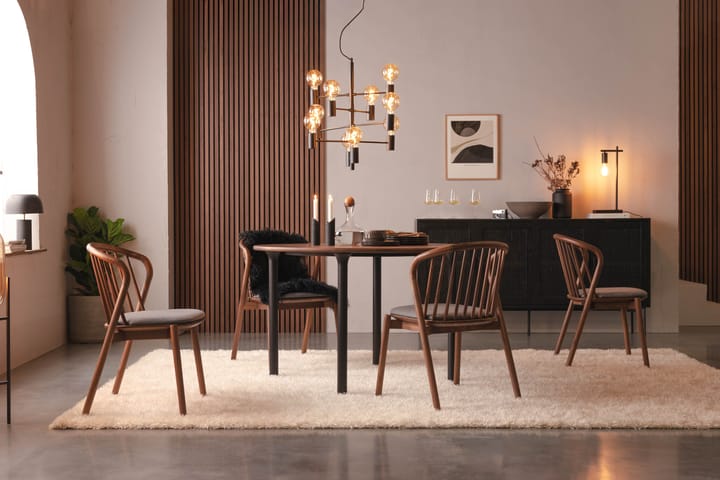 Ruokapöytä Neandir 120 cm Pyöreä - Pähkinä/Musta - Ruokapöydät & keittiön pöydät