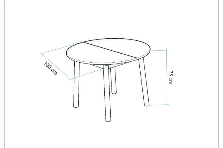 Ruokapöytä Oliver 100 cm - Valkoinen - Ruokapöydät & keittiön pöydät