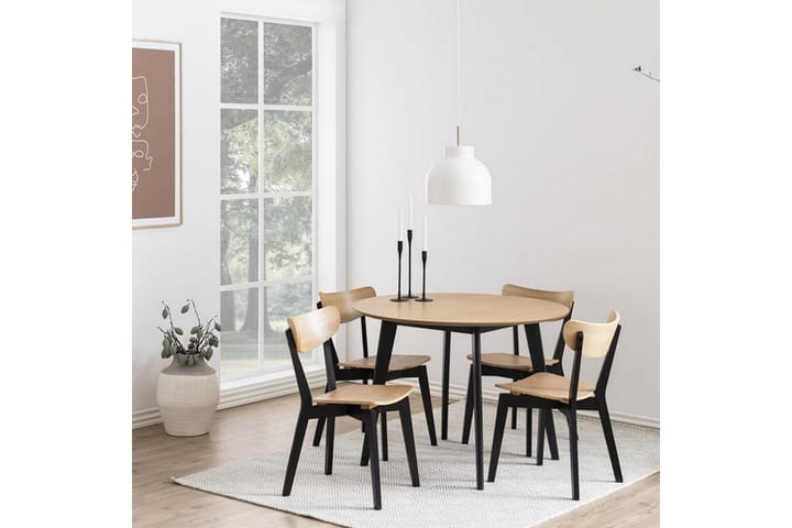 Ruokapöytä Roxby 105 cm Tammi/Musta - Ruokapöydät & keittiön pöydät