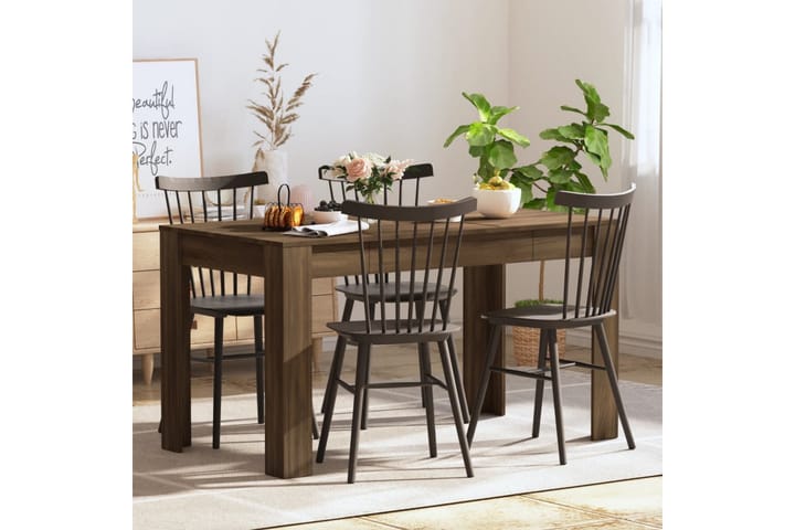 Ruokapöytä ruskea tammi 140x74,5x76 cm tekninen puu - Ruskea - Ruokapöydät & keittiön pöydät
