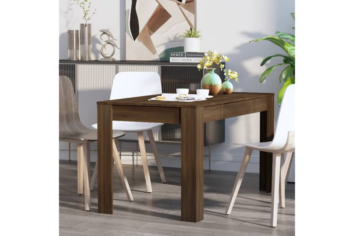 Ruokapöytä ruskea tammi 140x74,5x76 cm tekninen puu - Ruskea - Ruokapöydät & keittiön pöydät