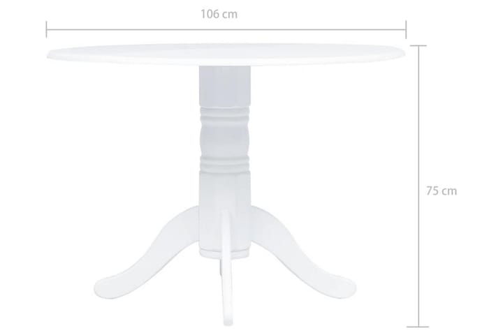 Ruokapöytä valkoinen 106 cm kumipuu - Valkoinen - Ruokapöydät & keittiön pöydät