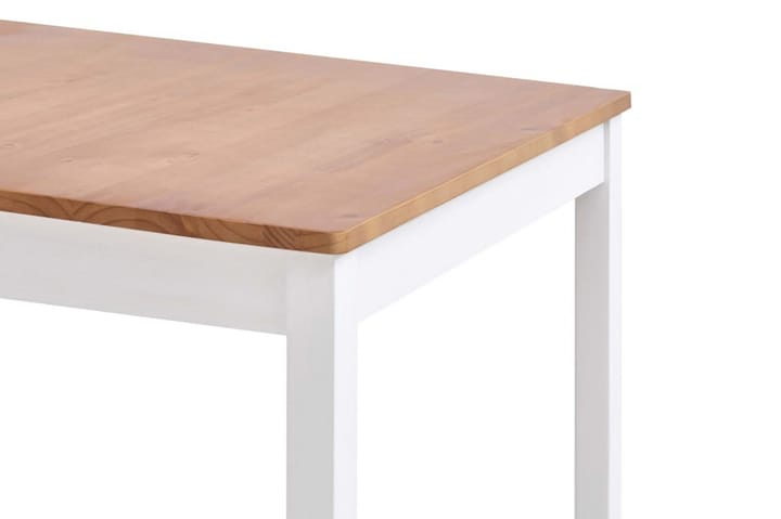 Ruokapöytä valkoinen ja ruskea 180x90x73 cm mänty - Ruskea - Ruokapöydät & keittiön pöydät