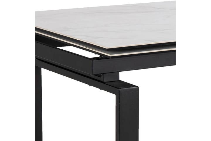 Ruokapöytä Vonarx 200 cm - Lasi/Valkoinen/Matta Musta - Ruokapöydät & keittiön pöydät