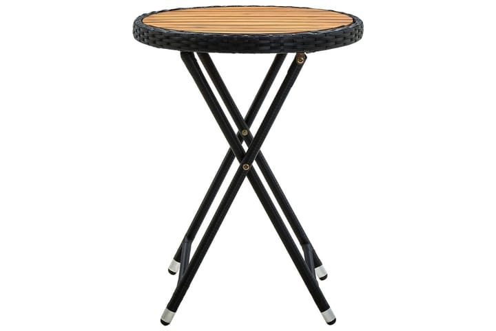 Sohvapöytä 60 cm Polyrottinki/Akaasia - Musta - Ruokapöydät & keittiön pöydät