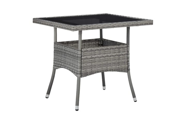 Ulkoruokapöytä harmaa polyrottinki ja lasi - Harmaa - Ruokapöydät & keittiön pöydät