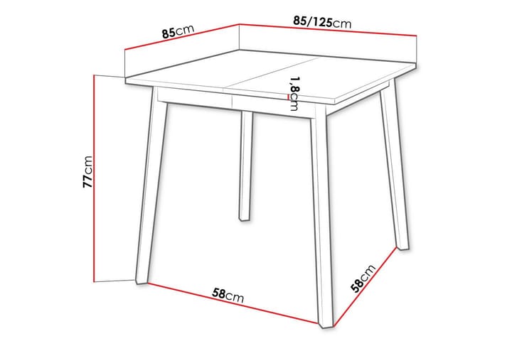 Ruokapöytä Narberth 85 cm - Musta - Ruokapöydät & keittiön pöydät