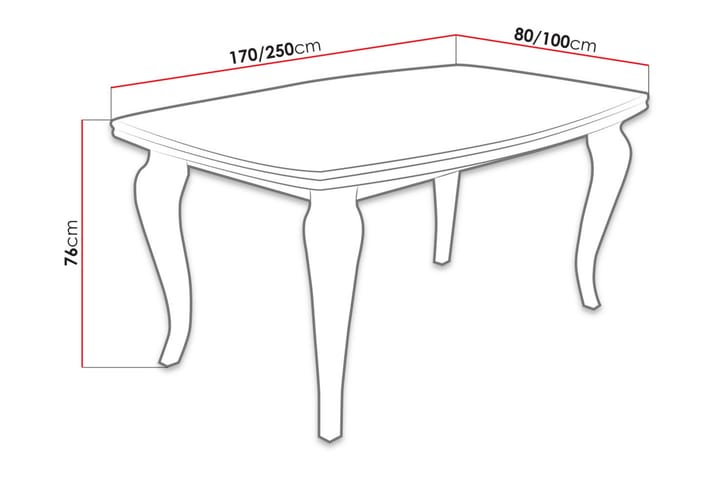 Ruokapöytä Tabell 170x100x76 cm - Puu/Luonnonväri - Ruokapöydät & keittiön pöydät