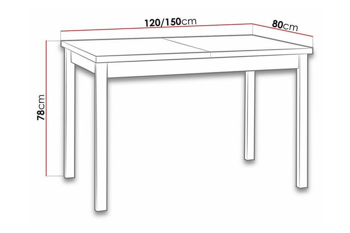 Ruokapöytä Patrickswell 80 cm - Valkoinen - Ruokapöydät & keittiön pöydät