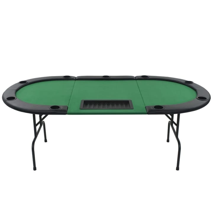 Kokoontaitettava pokeripöytä 9 pelaajalle soikea vihreä - Vihreä - Pokeripöytä