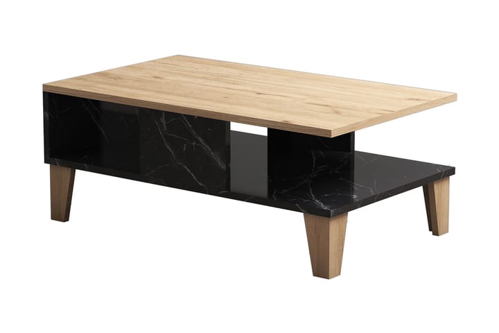 Sohvapöytä 90 cm - Luonnonväri/Musta - Marmoripöydät - Sohvapöytä