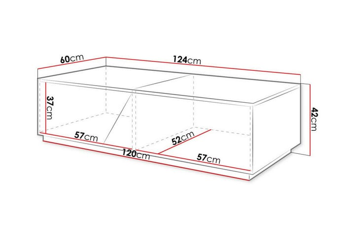 Sohvapöytä Carbost 60 cm - Antrasiitti - Sohvapöytä