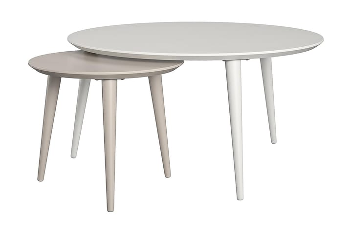Sarjapöytä Carnegie 90 cm Soikea 2 pöytää Valkoinen/Taupe - CosmoLiving - Sarjapöytä - Sohvapöytä