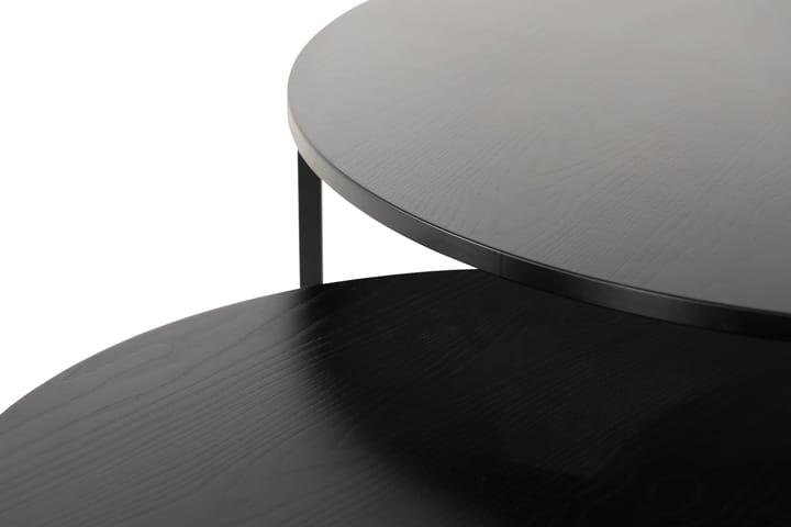Sarjapöytä Thyra 75/90 cm Pyöreä 2 pöytää - Musta - Sarjapöytä - Sohvapöytä