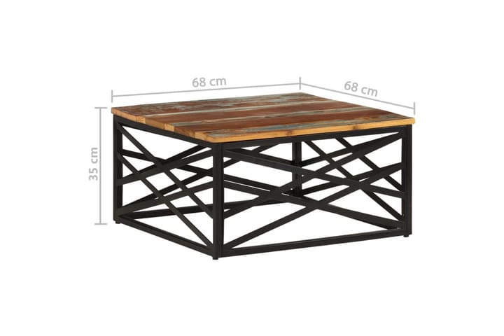 Sohvapöytä 68x68x35 cm kierrätetty täyspuu - Sohvapöytä