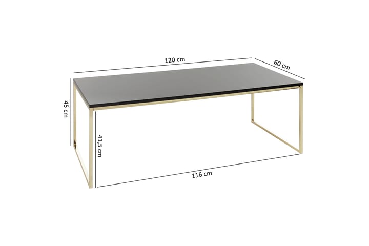 Sohvapöytä Brucken 120 cm - Musta/Kulta - Sohvapöytä