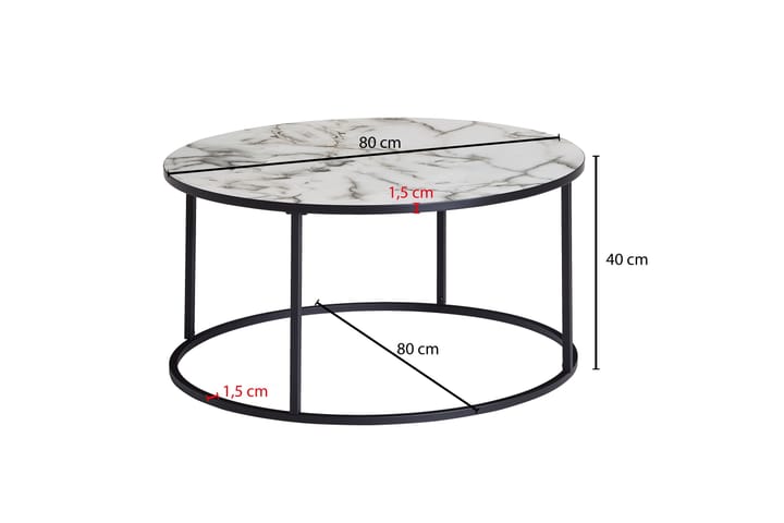 Sohvapöytä Clanton 80 cm Pyöreä - Marmoripöydät - Sohvapöytä