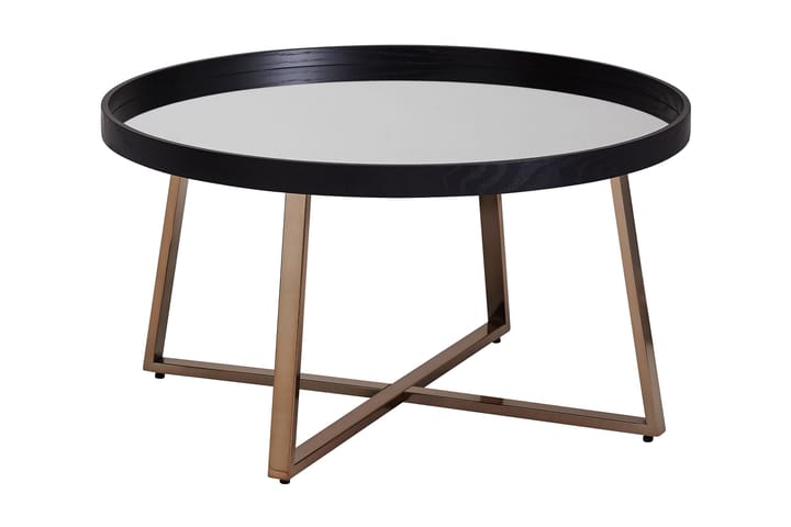 Sohvapöytä Gavaldon 78 cm Pyöreä - Lasi/Musta - Sohvapöytä