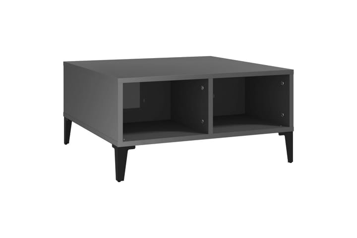 Sohvapöytä korkeakiilto harmaa 60x60x30 cm lastulevy - Sohvapöytä