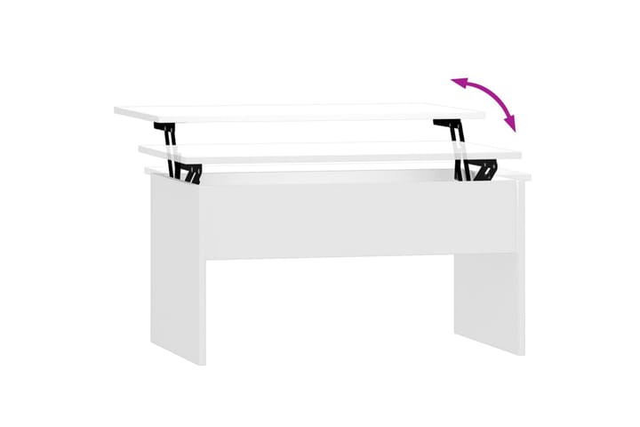 Sohvapöytä korkeakiilto valkoinen 80x50,5x41,5 cm tekninen p - Valkoinen - Sohvapöytä