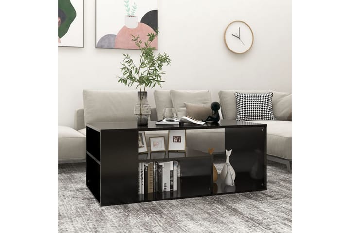 Sohvapöytä musta 100x50x40 cm lastulevy - Sohvapöytä