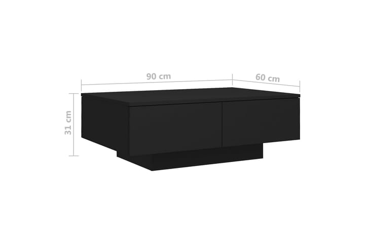 Sohvapöytä musta 90x60x31 cm lastulevy - Musta - Sohvapöytä