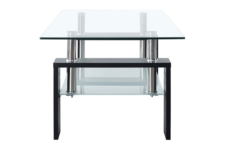 Sohvapöytä musta ja läpinäkyvä 95x55x40 cm karkaistu lasi - Sohvapöytä