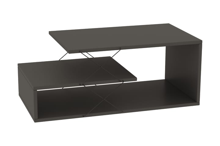 Sohvapöytä Roura 100 cm Säilytyksellä Hylly - Antrasiitti/Musta - Sohvapöytä
