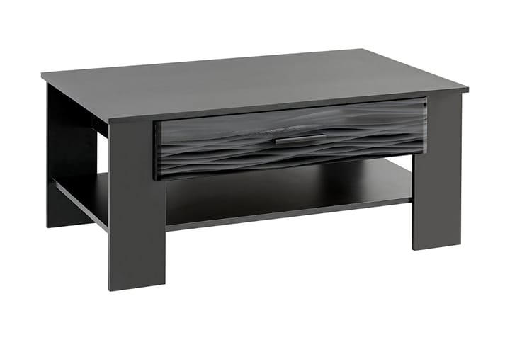 Sohvapöytä Shepley 105 cm Säilytyksellä 2 laatikkoa+Hylly - Musta - Sohvapöytä