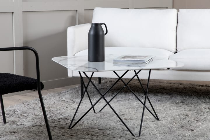 Sohvapöytä Tristar 80 cm Marmori/Valkoinen/Musta - Marmoripöydät - Sohvapöytä