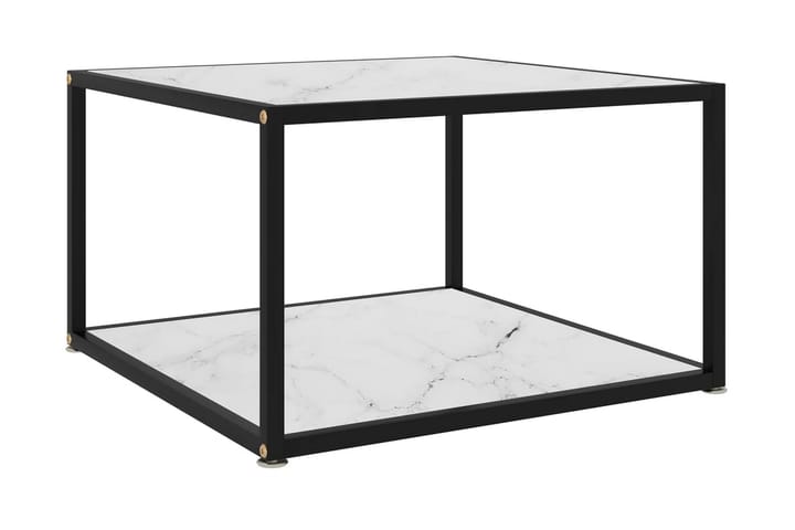 Sohvapöytä valkoinen 60x60x35 cm karkaistu lasi - Valkoinen - Sohvapöytä