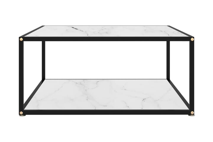 Sohvapöytä valkoinen 80x80x35 cm karkaistu lasi - Valkoinen - Sohvapöytä