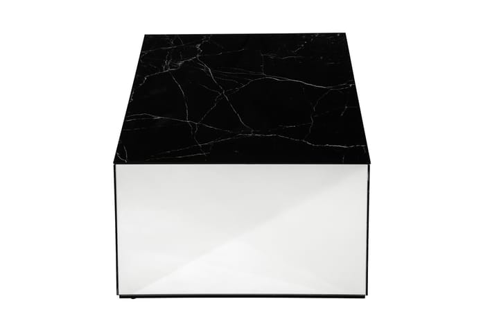 Sohvapöytä Vathy 110 cm Marmorikuvio - Peili/Lasi/Musta - Marmoripöydät - Sohvapöytä - Peilipöytä