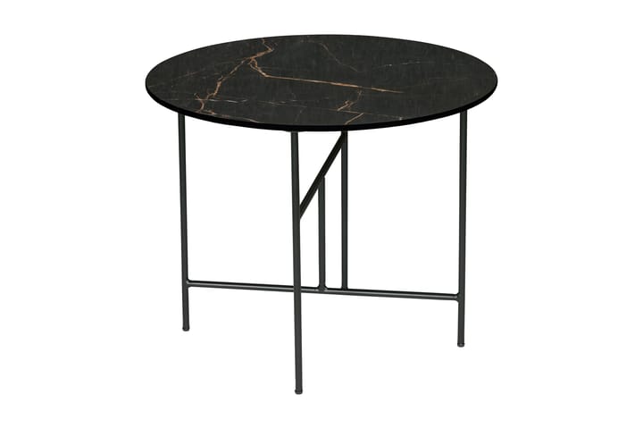 Sohvapöytä Viboda 60 cm Pyöreä Marmorikuvio - Musta - Marmoripöydät - Sohvapöytä