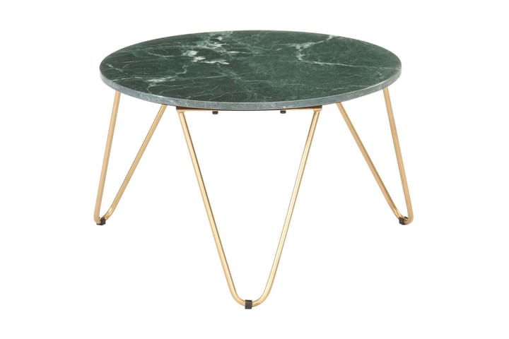 Sohvapöytä vihreä 65x65x42 cm aito kivi marmorikuviolla - Sohvapöytä