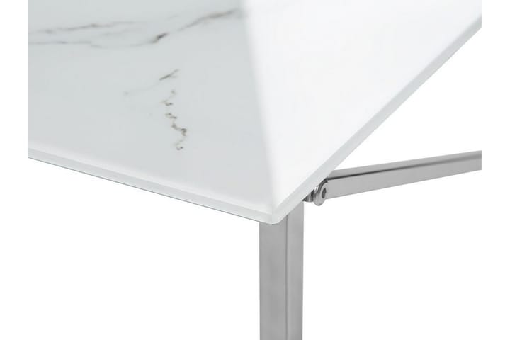Sohvapöytä Stromback 100 cm Marmorikuvio - Valkoinen/Hopea - Marmoripöydät - Sohvapöytä