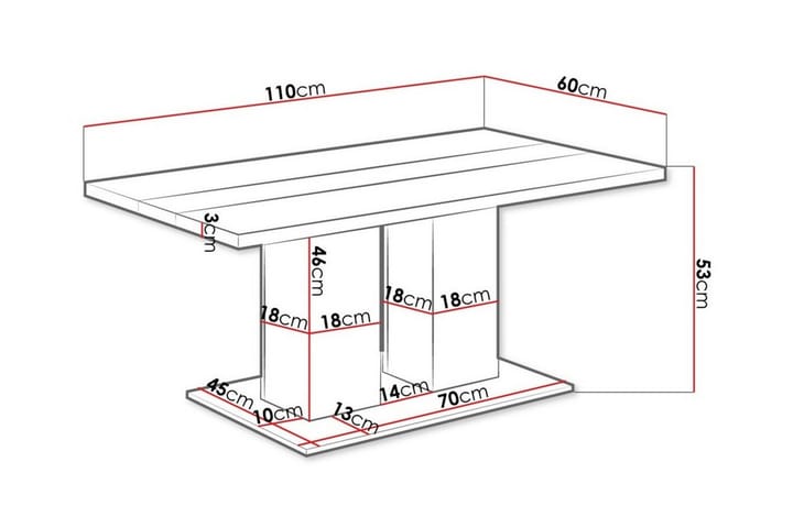 Sohvapöytä Tallow 60 cm - Musta - Sohvapöytä