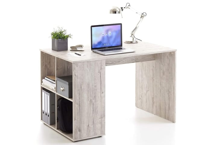 FMD Pöytä sivuhyllyillä 117x73x75 cm hiekkatammi - Ruskea - Tietokonepöytä
 - Kirjoituspöytä