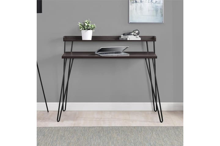 Kirjoituspöytä Haven 114 cm Säilytys Hylly Espresso/Musta - Dorel Home - Tietokonepöytä
 - Kirjoituspöytä