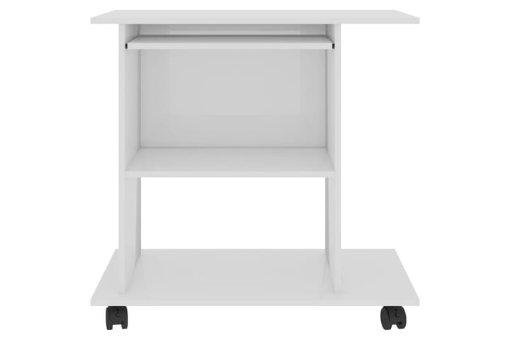 Tietokonepöytä korkeakiilto valkoinen 80x50x75 cm lastulevy - Valkoinen - Tietokonepöytä
 - Kirjoituspöytä