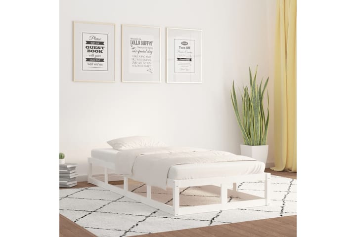 beBasic Sängynrunko valkoinen 100x200 cm täysi puu - Valkoinen - Sänkykehikot & sängynrungot