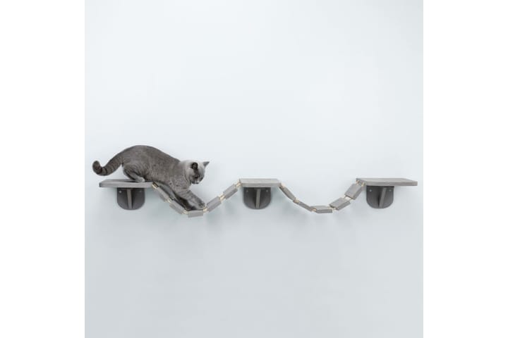 TRIXIE Seinään asennettavat kissan kiipeilytikkaat 150x30 cm - Harmaa - Petauspatja & sijauspatja